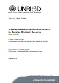 Sustainable Development Impact Indicators for Social and Solidarity Economy: State of the Art